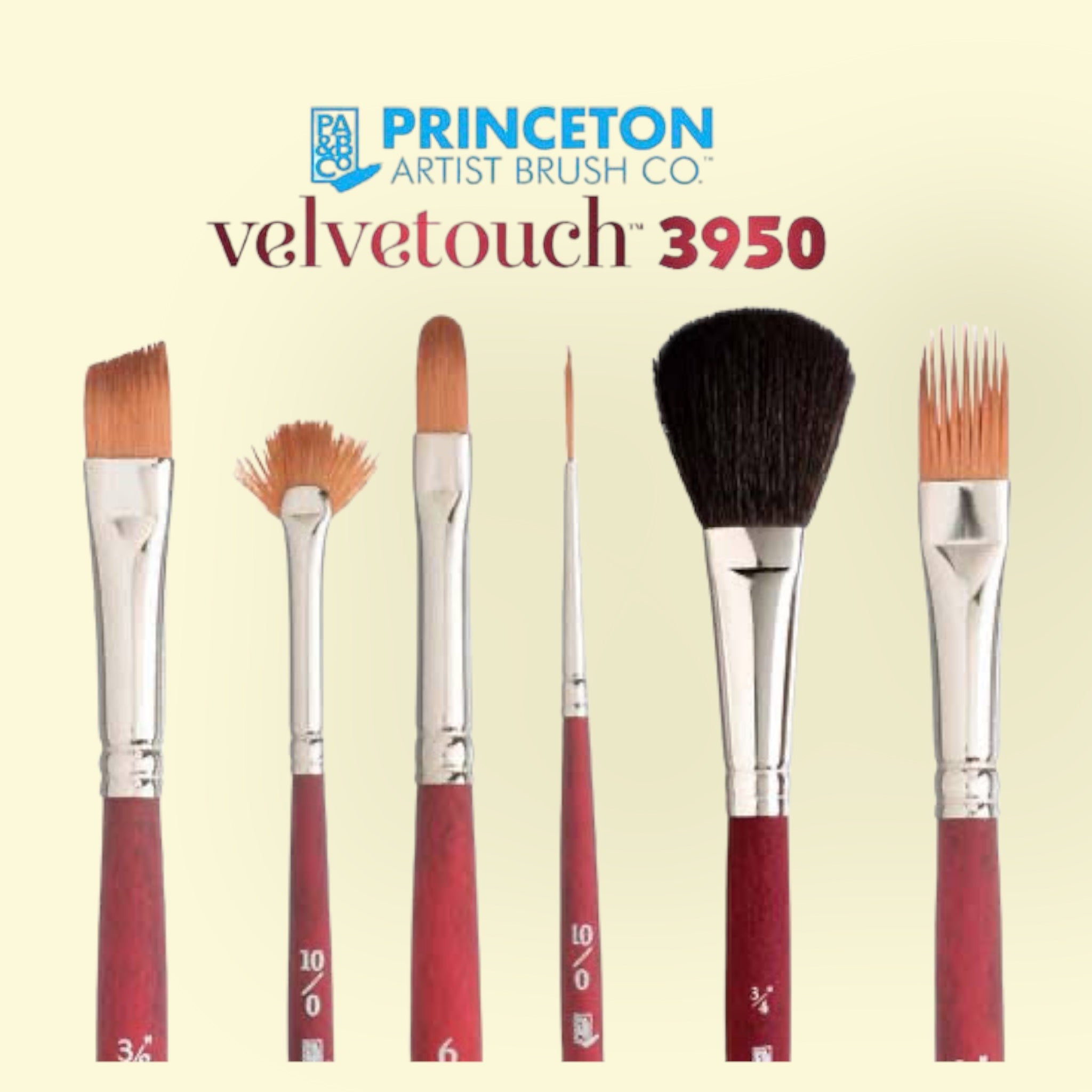 Princeton 3950 Velvetouch Synthetic Brush - Angular Shader - Size: 1/8