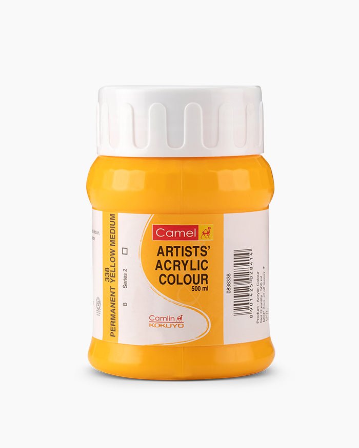 Camel ARTISTS ACRYLIC COLOR JAR 500ML (CADMIUM YELLOW  MEDIUM) 