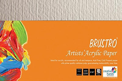 Brustro Artist Acrylic Paper 400gsm A3 (5 Sheets) | Reliance Fine Art |A4 & A5Paper PacksPaper Packs A3