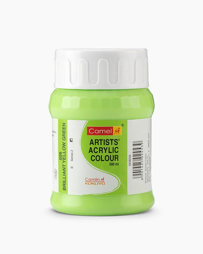 Camel Acrylic 500ml 026 Brilliant Yellow Green | Reliance Fine Art |Camel Artist Acrylic Paint