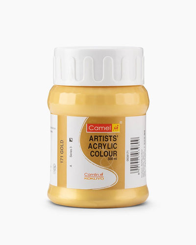 Camel Acrylic 500ml 171 GOLD | Reliance Fine Art |Camel Artist Acrylic Paint