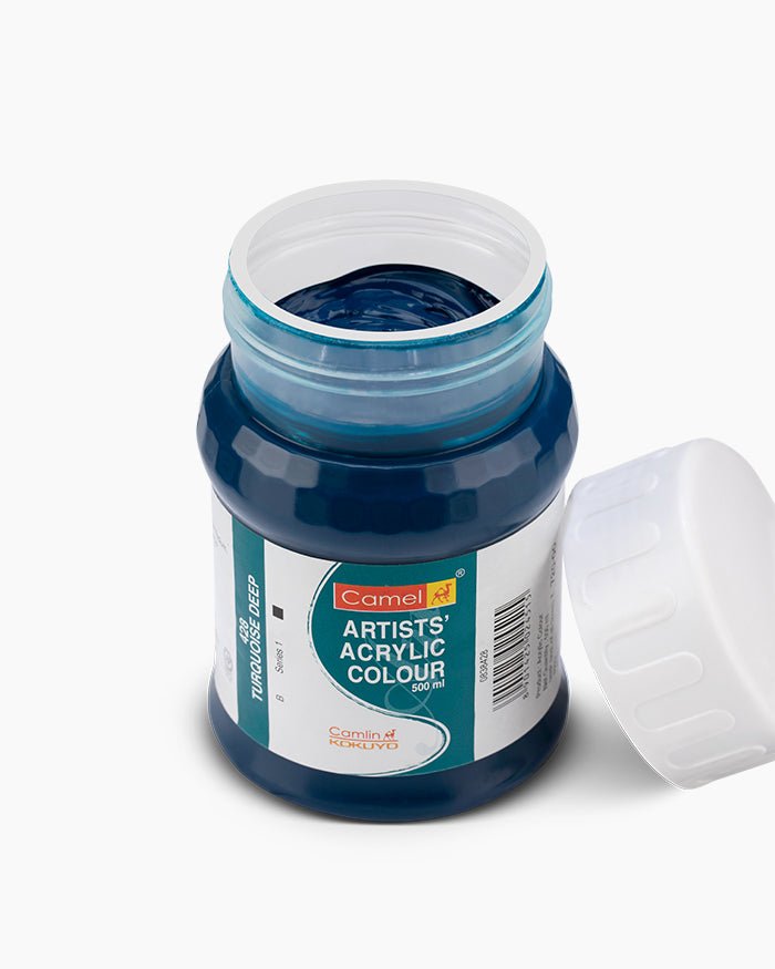 Camel Acrylic 500ml 428 Turquoise Deep | Reliance Fine Art |Camel Artist Acrylic Paint