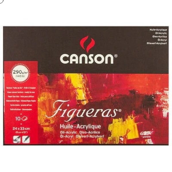 Canson Figueras Pad Canvas grain 290gsm (A4+ Size: 24x33cm (Landscape)) | Reliance Fine Art |Art PadsPaper Pads for PaintingSketch Pads & Papers