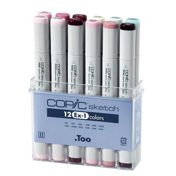 Copic Sketch 12 Colours Set EX-01 - Alcohol Markers | Reliance Fine Art |Markers