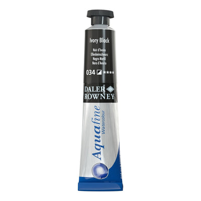 Daler-Rowney Aquafine Watercolour - 8ml - Ivory Black (034) | Reliance Fine Art |Daler Rowney Aquafine Watercolor TubesWater ColorWatercolor Paint