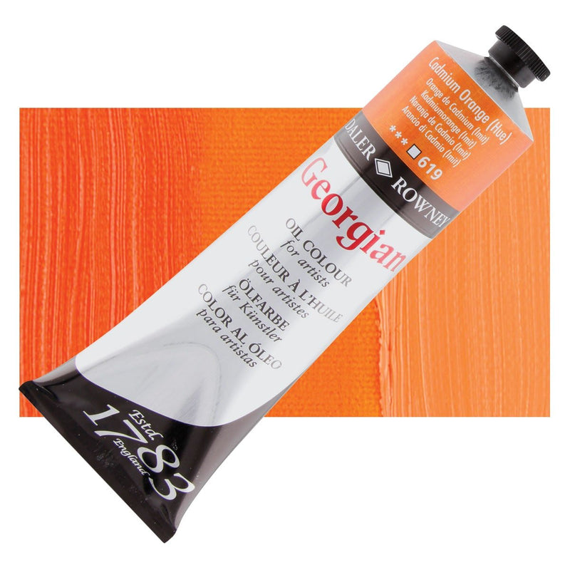 Daler Rowney Georgian Oil 225 ML Cadmium Orange Hue (619) | Reliance Fine Art |Daler & Rowney Georgian Oil ColoursOil Paints