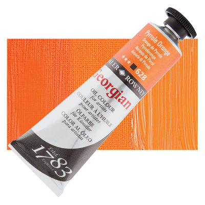 Daler Rowney Georgian Oil 38 ML Pyrrole Orange (628) | Reliance Fine Art |Daler & Rowney Georgian Oil ColoursOil Paints