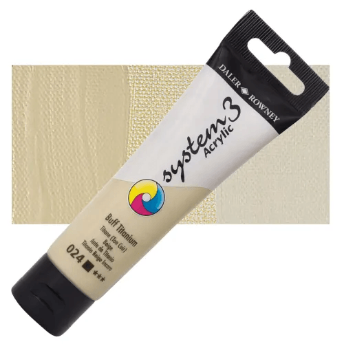 Daler & Rowney System3 150ML BUFF TITANIUM (024) | Reliance Fine Art |Acrylic PaintsDaler & Rowney System3 Acrylics