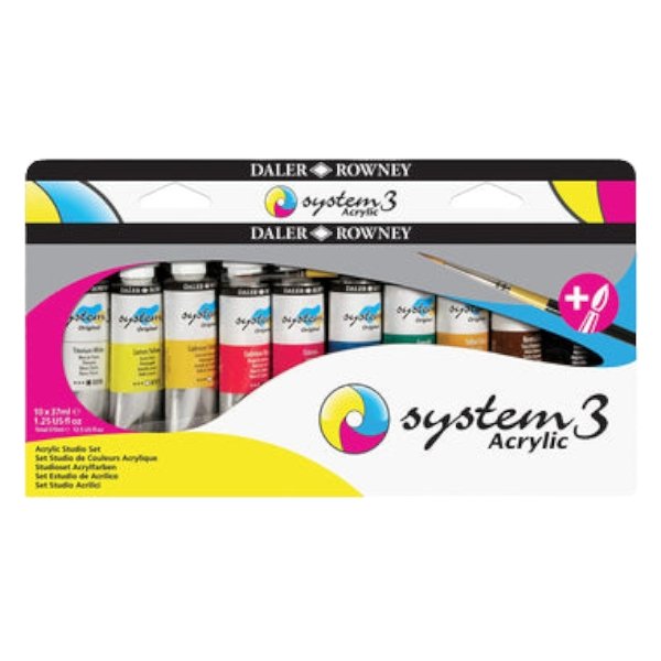 Daler & Rowney System3 Acrylic Studio Set (10 Shades x 37ml) | Reliance Fine Art |Acrylic Paint SetsPaint Sets