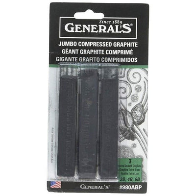 Generals Jumbo Compressed Graphite Sticks (980ABP) | Reliance Fine Art |Charcoal & Graphite