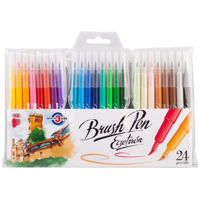 Ico Brush-Pen-Set of 24 Assorted Col | Reliance Fine Art |Illustration Pens & Brush Pens