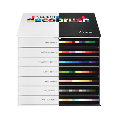 Karin PIGMENT decobrush MASTER Set 84pcs.(Basic,Passion,Violet-Blue,Nature,Nude,Grey,Pastel)(29C10) | Reliance Fine Art |Illustration Pens & Brush Pens