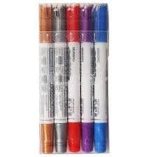 Mungyo Board and Glass Chalk Pen Set of 5 Metallic Colours (MBG5M) | Reliance Fine Art |Illustration Pens & Brush Pens