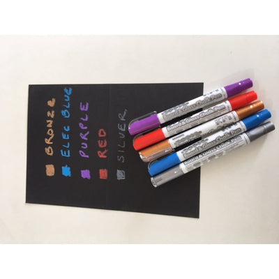 Mungyo Board and Glass Chalk Pen Set of 5 Metallic Colours (MBG5M) | Reliance Fine Art |Illustration Pens & Brush Pens