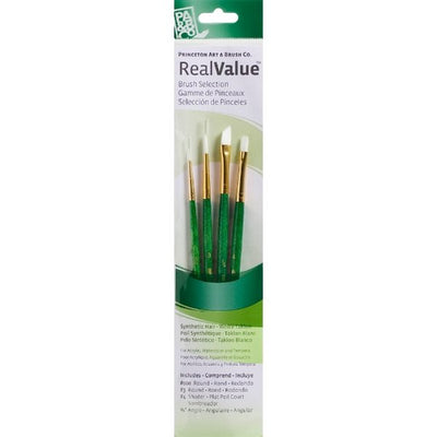 PRINCETON REALVALUE SYN WHITE TAKLN SH 4PC SET (PR9117) | Reliance Fine Art |Brush Sets