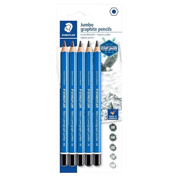 Staedtler Mars Lumograph Jumbo Art pencils combo 100J-364BKS | Reliance Fine Art |Sketching Pencils Sets