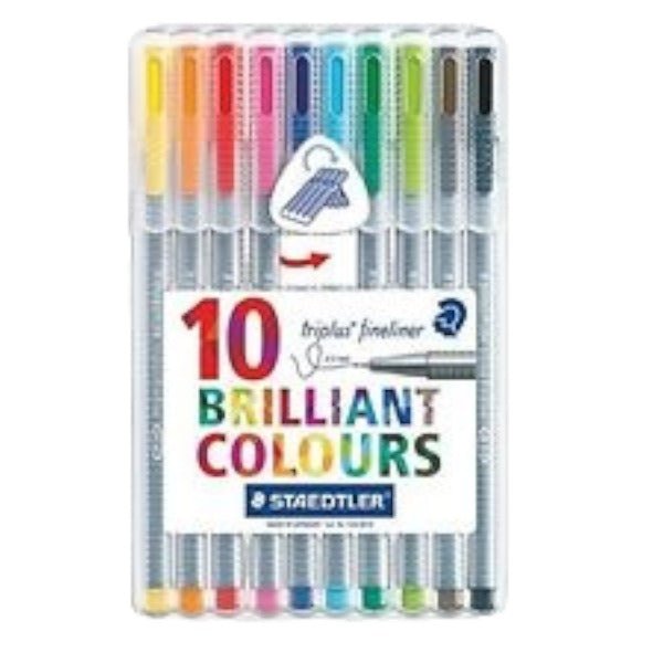 STAEDTLER Triplus 0.3mm fineliner Set of 10 (334SB10) | Reliance Fine Art |Illustration Pens & Brush PensTechnical Pens & Pencils