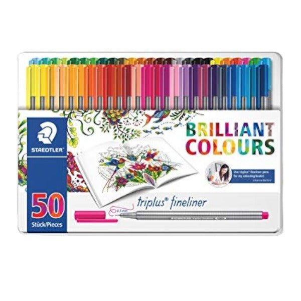 Staedtler Triplus Fineliner Set of 50 | Reliance Fine Art |Illustration Pens & Brush Pens