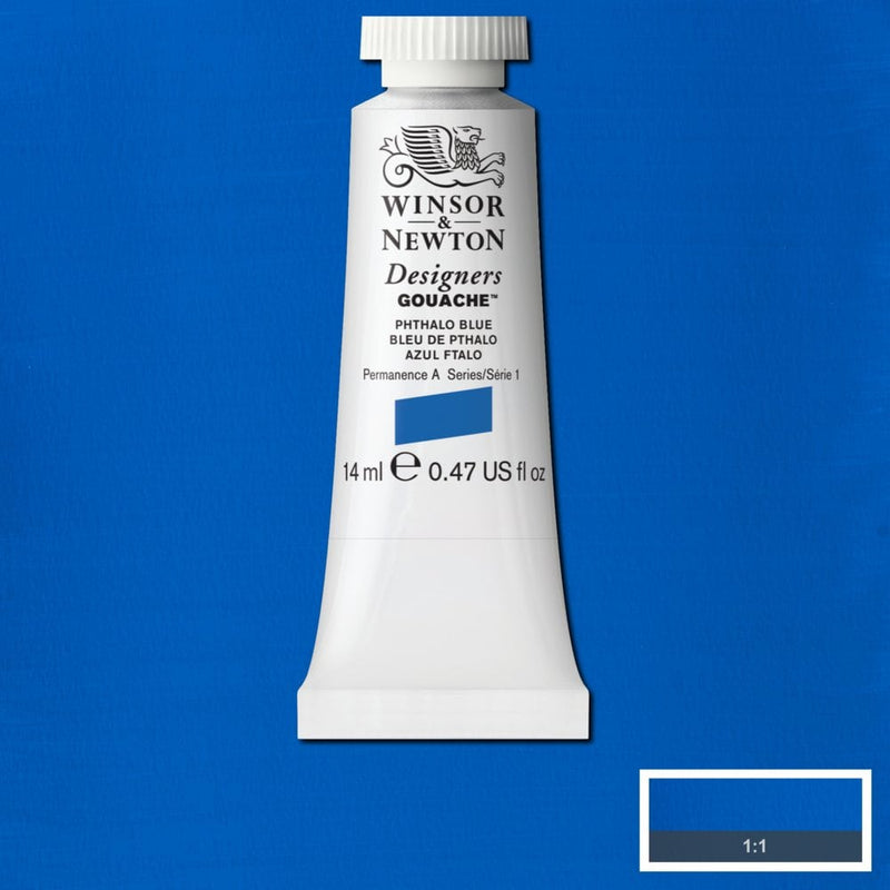 Winsor Newton Designer Gouache Phthalo Blue 14 ML S1 | Reliance Fine Art |Gouache PaintsWinsor & Newton Designer Gouache