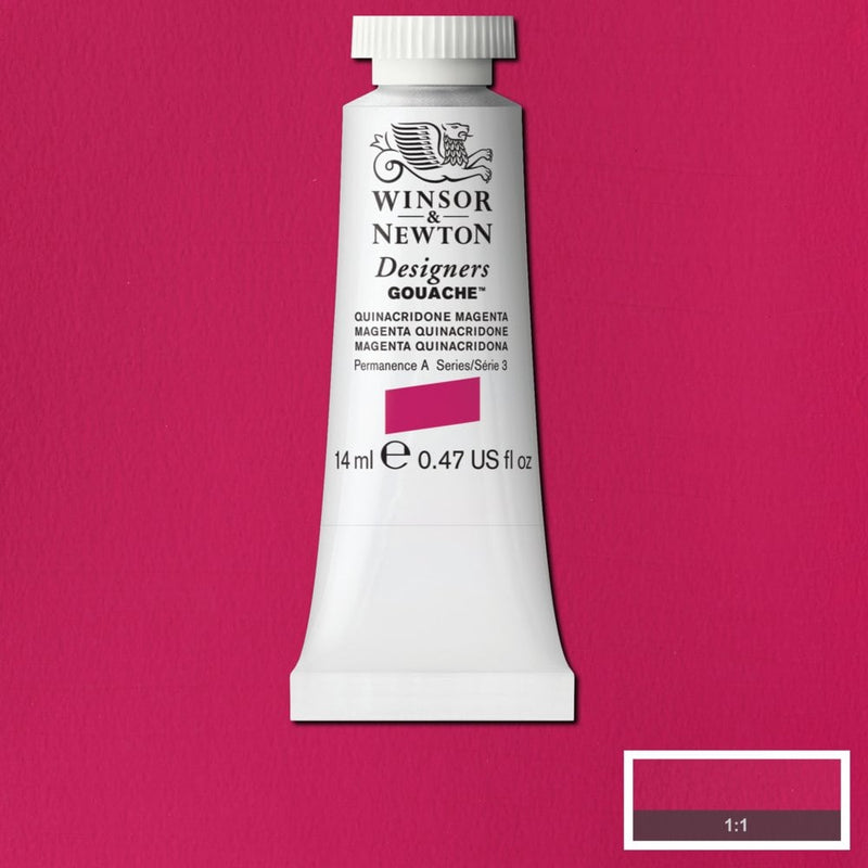 Winsor Newton Designer Gouache Quinacridone Magenta 14 ML S3 | Reliance Fine Art |Gouache PaintsWinsor & Newton Designer Gouache