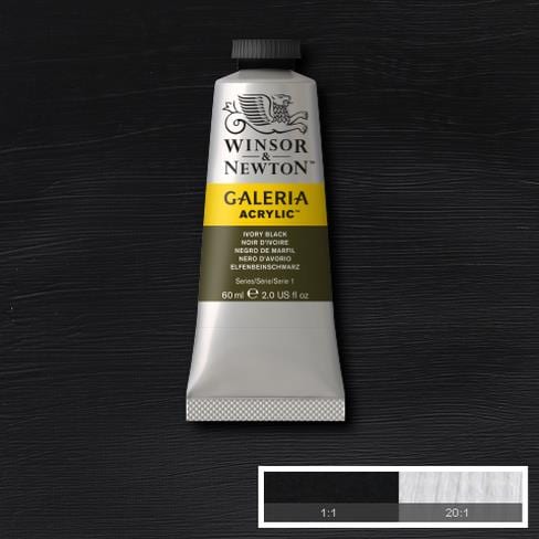 Winsor & Newton Galeria Acrylic 60ML Ivory Black | Reliance Fine Art |Acrylic PaintsWinsor Newton Galeria Acrylic Paint