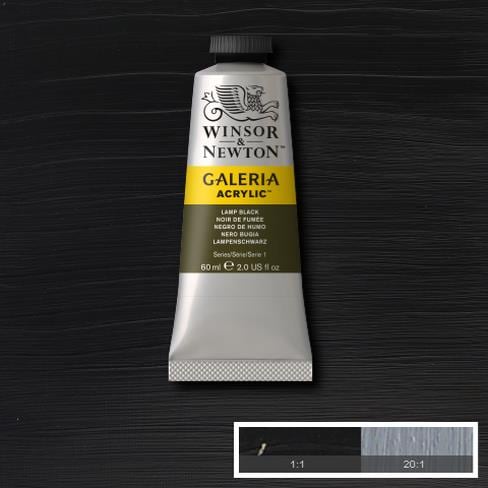 Winsor & Newton Galeria Acrylic 60ML Lamp Black | Reliance Fine Art |Acrylic PaintsWinsor Newton Galeria Acrylic Paint