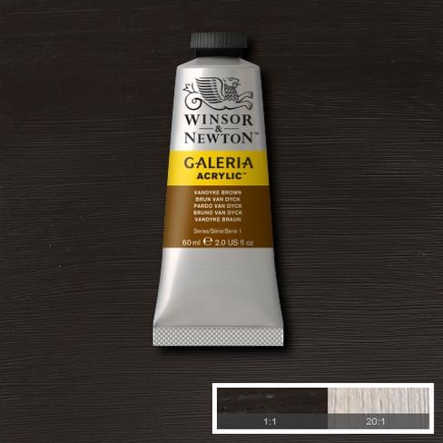 Winsor & Newton Galeria Acrylic 60ML Vandyke Brown | Reliance Fine Art |Acrylic PaintsWinsor Newton Galeria Acrylic Paint