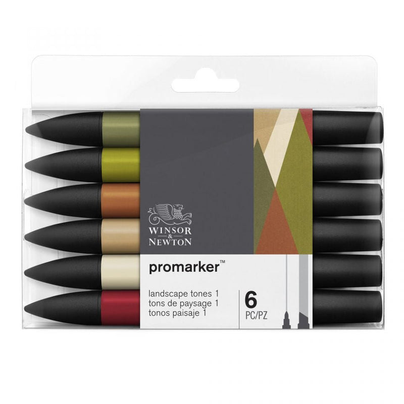 Winsor & Newton Promarker Landscape Tones Set of 6-Set 1 | Reliance Fine Art |Markers