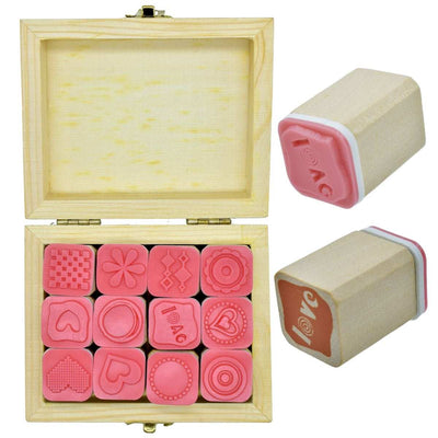 Wooden Stamp Set Simple Designs (Stamp Size: 2x2 Cm) (WSS-D) | Reliance Fine Art |Wax Seals